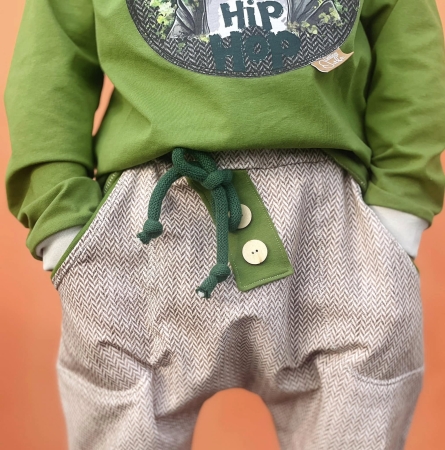 Ep - Fischgrät Denim/Jeansoptik - " Beige " - Bio French Terry